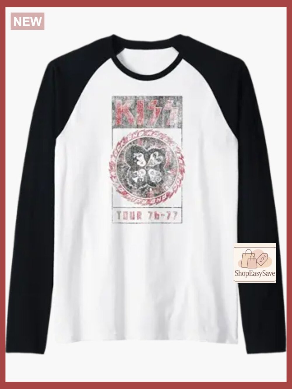 Vintage Raglan Baseball Tee Retro Rock Music Merchandise Classic Fit Long Sleeve